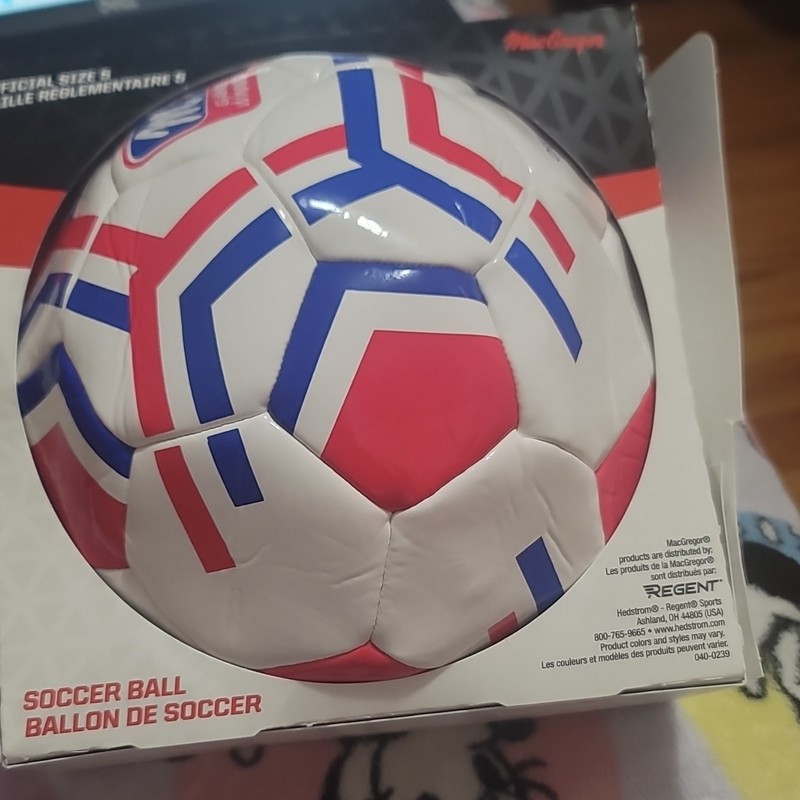 MacGregor Official Size 5 Soccer Ball White Red Blue Multicolor for Soccer