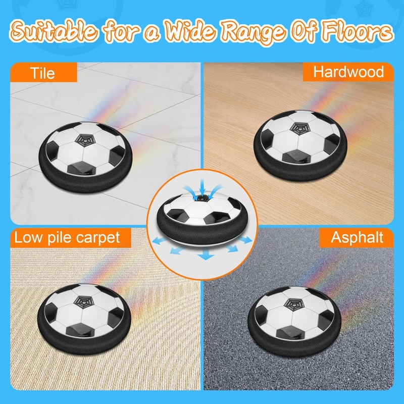 Nazano LED Hover Soccer Ball Set - Indoor Floating Soccer with 2 Goals & Lights gallery