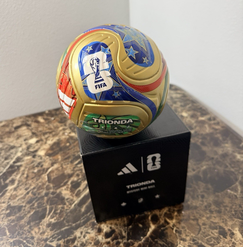 adidas TRIONDA Mystery Mini Ball Size 1 FIFA Gold Blue Red Green Plastic