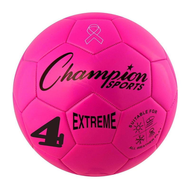 Champion Sports Extreme Soft Touch Butyl Bladder Soccer Ball, Size 4, Pink