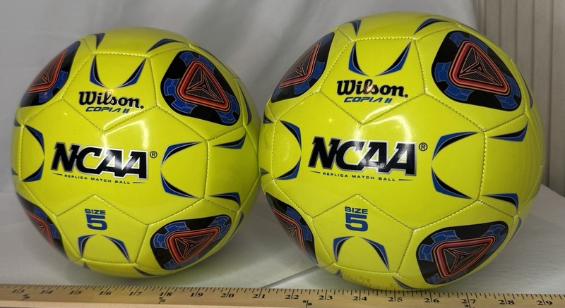 Two Wilson NCAA Socer Balls. Size 5 Optic Yellow. Lot of 2
