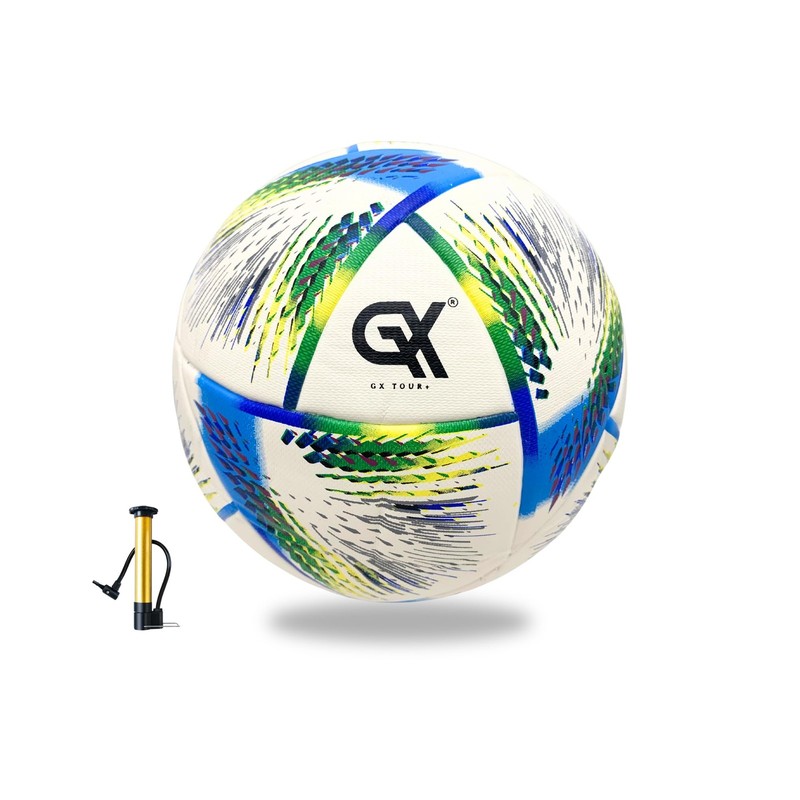 GX TOUR+ Thermo Bonded Polyurethane Soccer Ball Size 5 – Professional PU Mate…