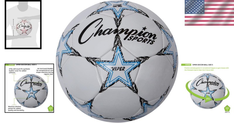 Versatile Viper Soccer Ball - Machine-Stitched Soft Touch Training Ball Size 5 gallery