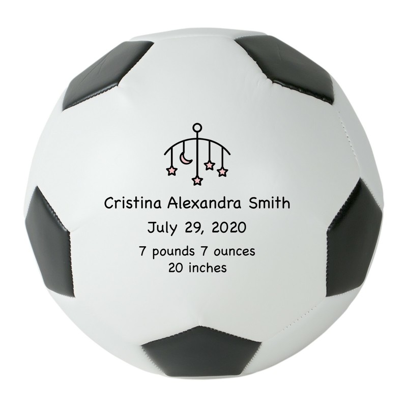Personalized Custom Soccer Ball Birth Announcement Keepsake Gift