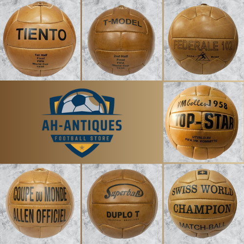 Historical Soccer Balls Set 7 Pcs FIFA World Cup 1930 to 1958 in Leather Size 5