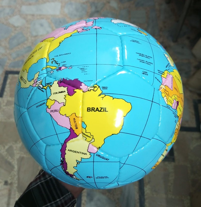 New World Map Earth Globe Hand Stiched Soccer ball Size 5 gallery