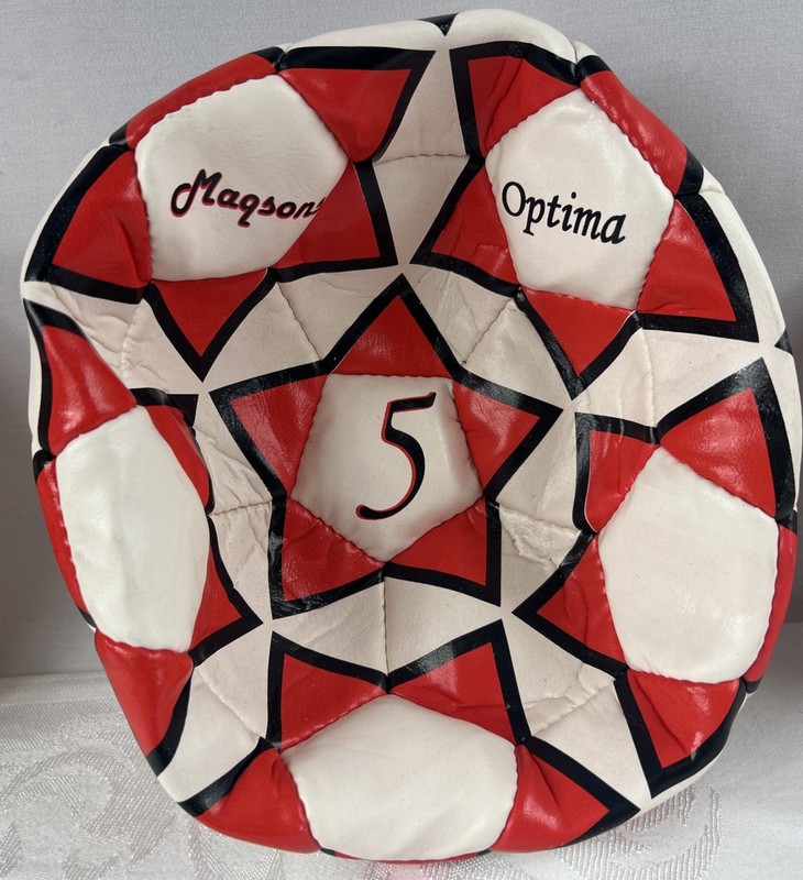 Maqson Optima- Size 5 Soccer Ball–Red/White/Black 32-Panel Professional Football