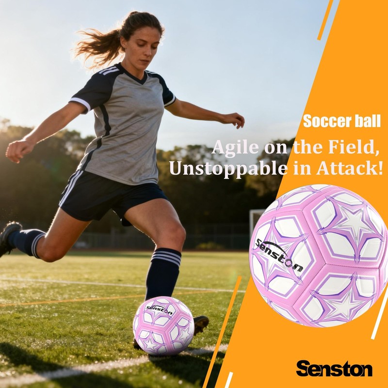 Soccer Ball Size 5 with Texture - PVC Soccer Ball & Butyl Bladder for Maximum... gallery