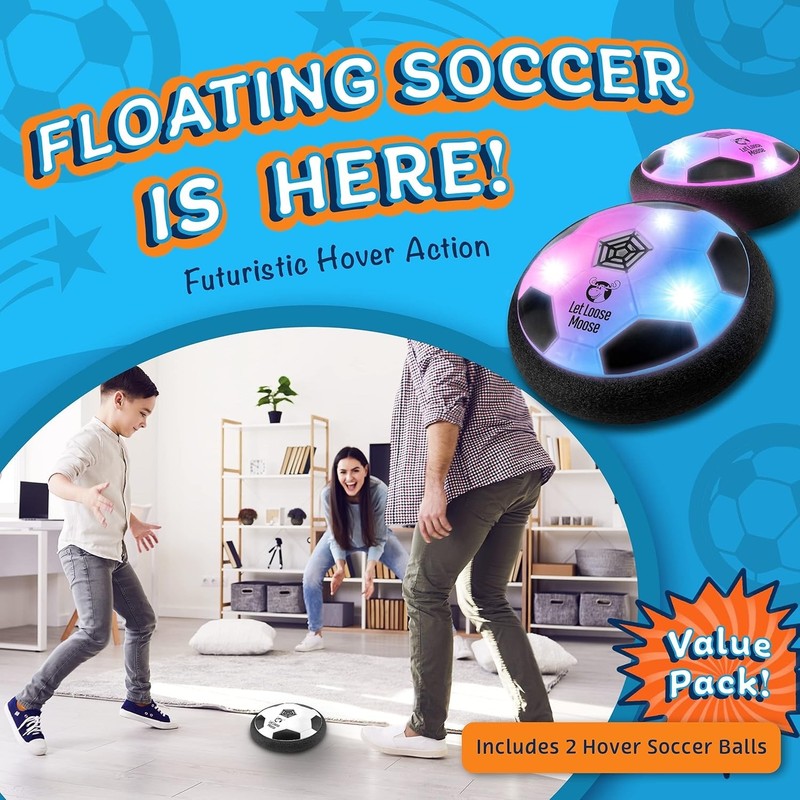 Let Loose Moose Hover Soccer Ball Set 2 Light Up LED Soccer Ball Toys Safe NEW gallery