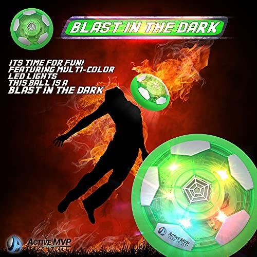 Rechargeable Hover Soccer Ball Set with 2 Goals - Indoor LED Air Soccer Game for gallery