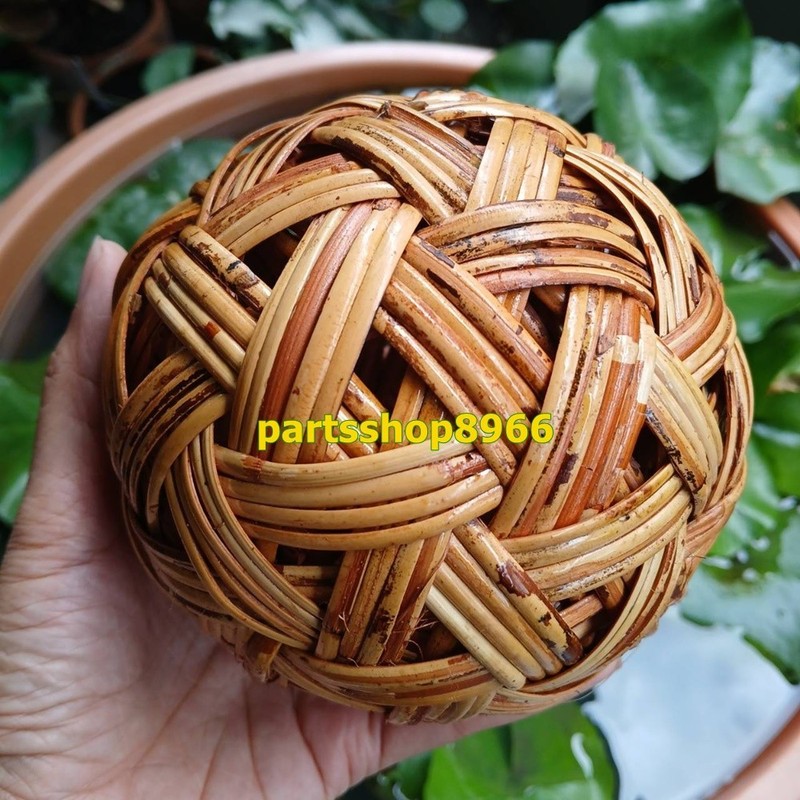 Thai Ball Takraw Sepak Kick Wicker Rattan Traditional Boy Outdoor Sport Brown