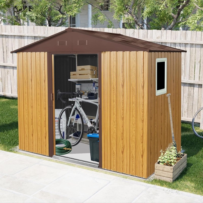 Ball & Cast 6x5ft Metal Storage Shed Lockable Door Garden Waterproof