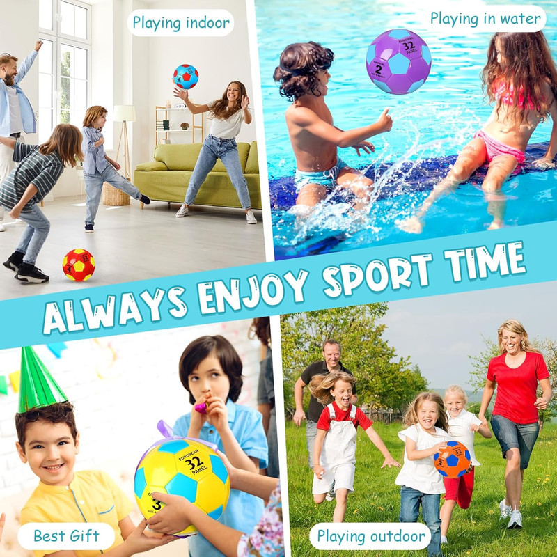 6 Pack Soccer Balls Bulk with Pump, Colorful Practice Soccer Balls for Kids & Yo gallery