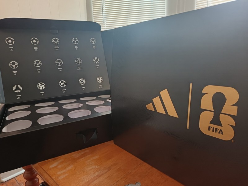 EMPTY DISPLAY BOX MINI SET SOCCER BALLS COLLECTION ADIDAS WORLD CUP EDITIONS
