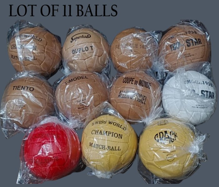 Mini LOT Of 11 Pcs FIFA World Cup 1930 To 1966 Leather Balls Size 1