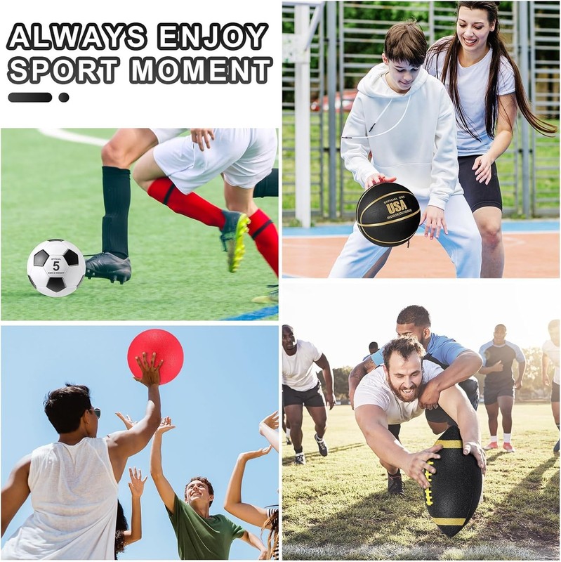 4 Pcs Sports Balls Set for Teen Adult, Include Official Size Basketball Socce... gallery