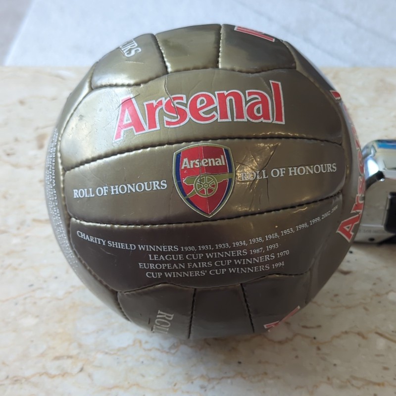 Official Arsenal FC Hy-Pro Size 5 Honours Soccer Ball Gold Leather