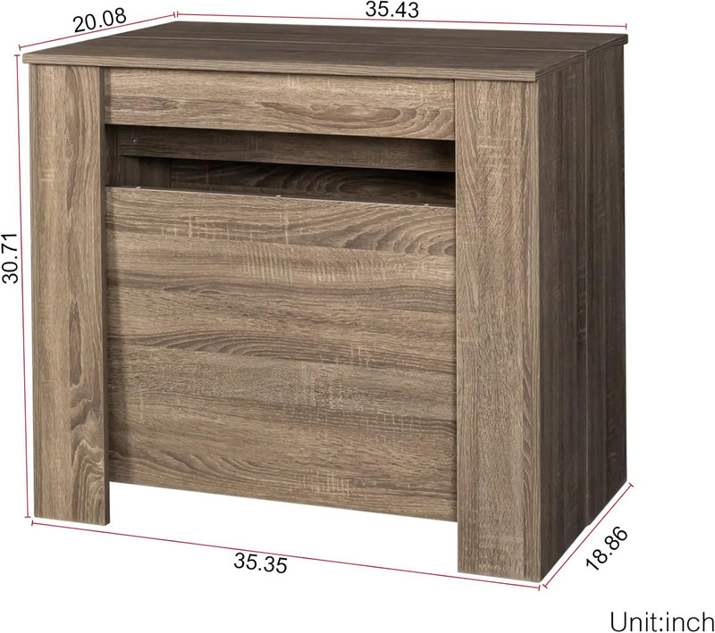 Expandable Dining Table for 6-10, Space-Saving Brown Console Design gallery