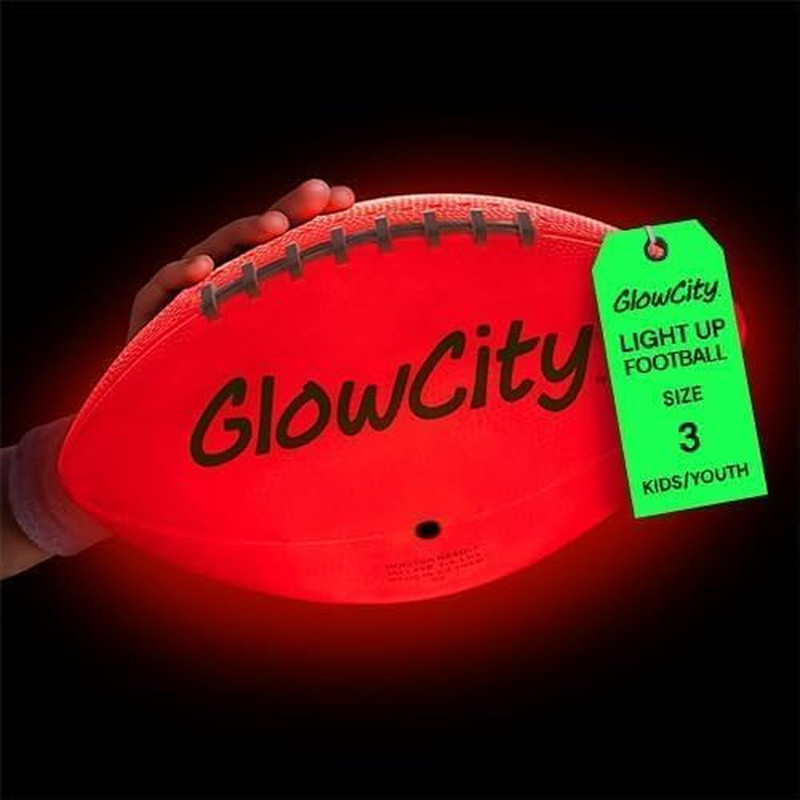 Glow in the Dark Football – Size 3/6 Light up Ball Gifts for Kids, Teens & Adult