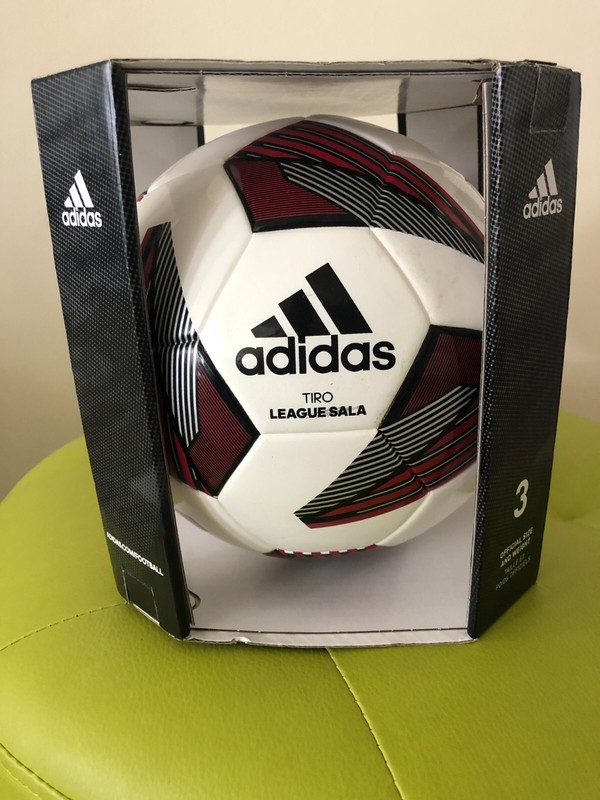 SOCCER BALL-ADIDAS-SIZE 3-TIRO LEAGUE SALA-FUTSAL-WHITE IN COLOR-NEW-IN THE BOX-