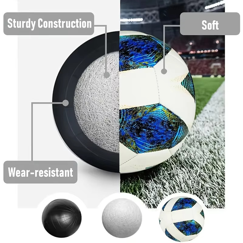 Soccer Balls Standard Size 5 Machine-Stitched Ball PU Material Sports gallery