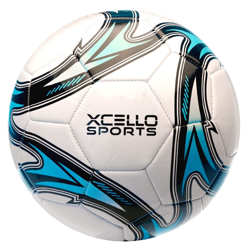 Size 4 Soccer Ball 2 Pack (Blue/Silver, White/Blue) w/Pump gallery