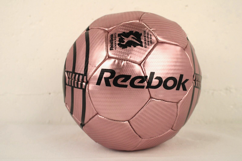 Metallic Pink Reebok Soccer Ball Human Rights Version Size Small