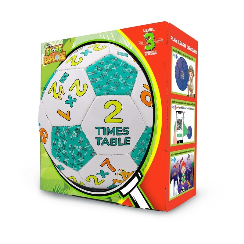 Score N‘ Explore Children’s Learning Development Soccer Ball MULTIPLICATION 2’s