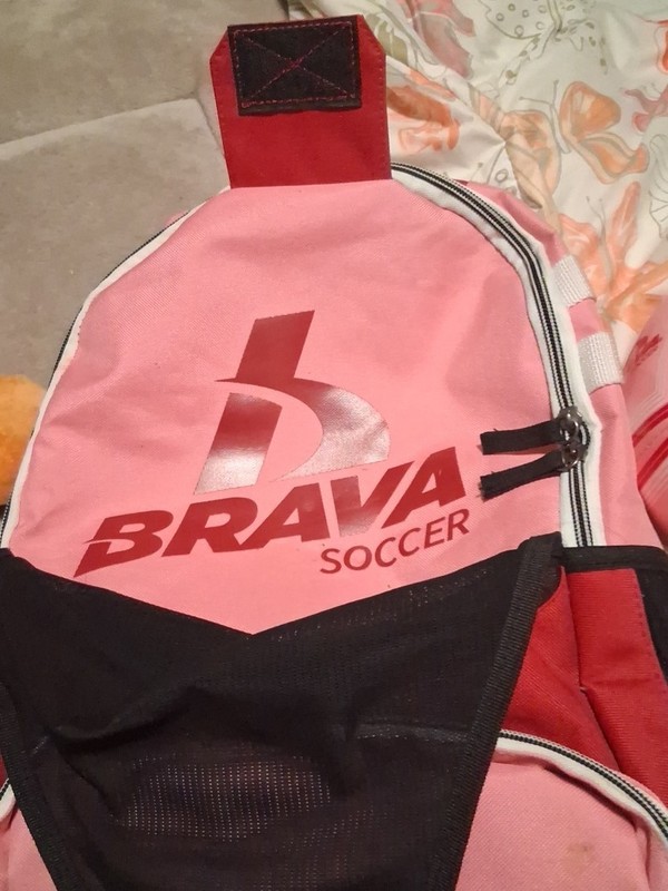 Brava Size 4 Soccer Ball Leather Water Resistant Hand-Stitched Pink/Red/White