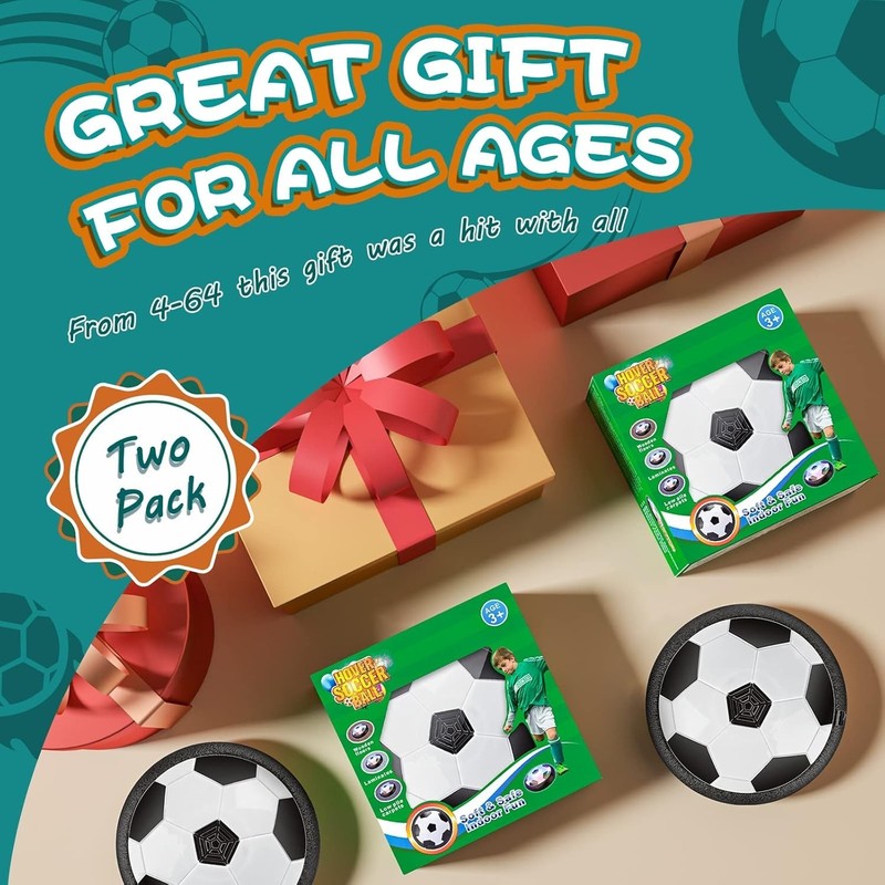 Hover Soccer Ball Set - 2 Pack with Batteries, Foam Bumpers & Indoor Outdoor Fun gallery