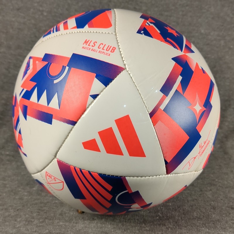 ADIDAS MLS 24 Training Ball Size 5 White/ Solar Red/ Glow Blue Match Replica