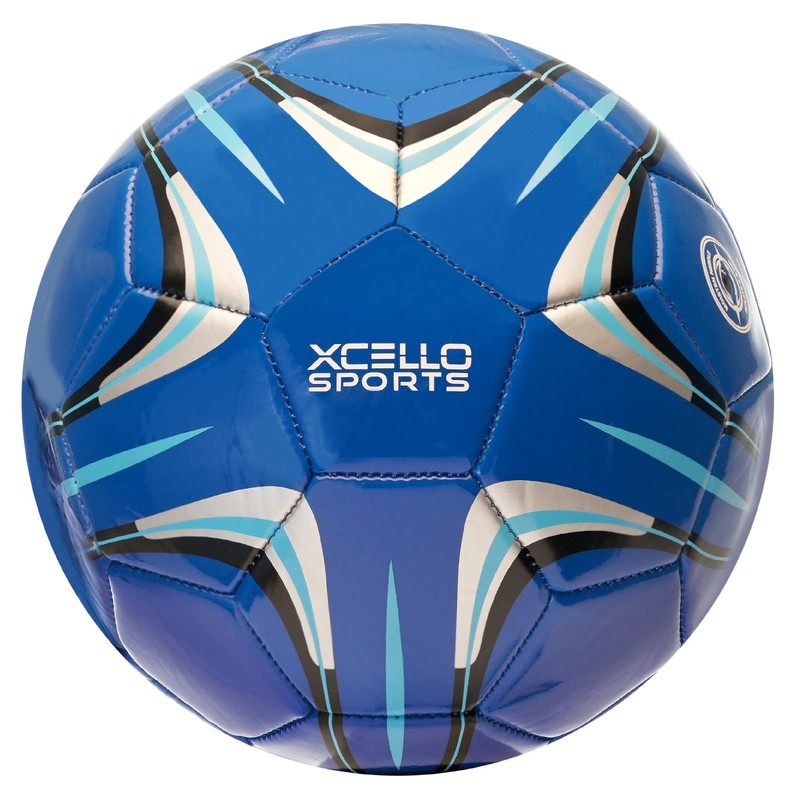 Size 4 Soccer Ball 2 Pack (Blue/Silver, White/Blue) w/Pump gallery