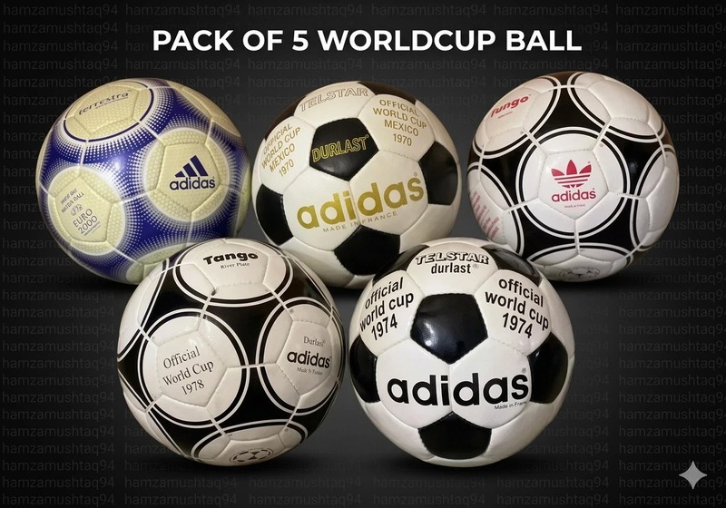 Adidas Historical Collection FIFA World Cup Soccer Balls Size 5 Lot of 5