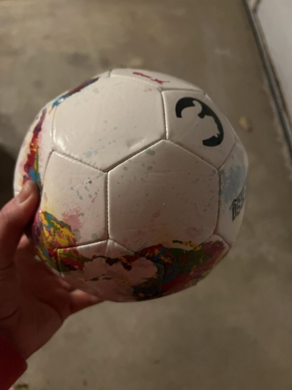 NESH Size 3 Soccer Ball White Multicolor Pattern for Soccer Sport Activity