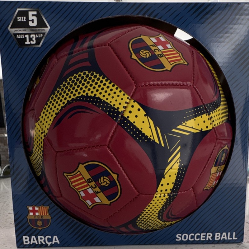 FC Barcelona Size 5 Soccer Ball Red Yellow Blue
