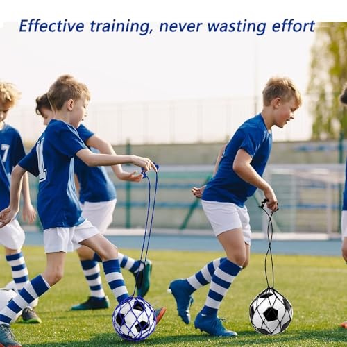 LOOEEL 2Pcs Soccer Ball Net Kicker,Football Kick Trainer,Soccer Black,Blue gallery