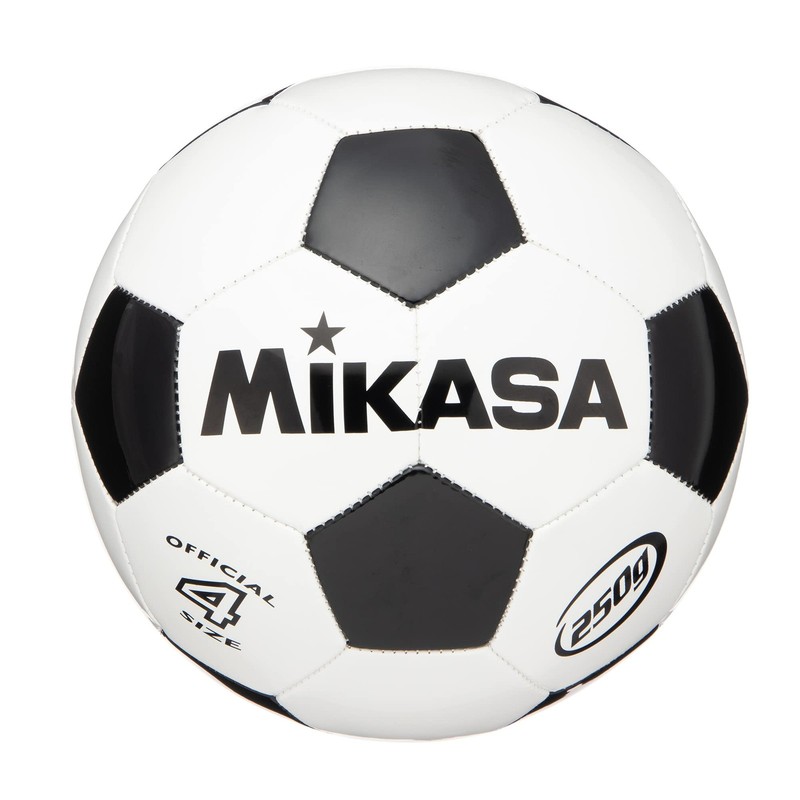 Size 4 Soccer Ball, Approx. 250g, White/Black, Sewn Ball, SVC403-WBK, 0.35kgf/cm