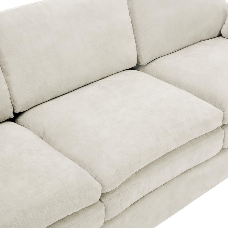 89" Modular Sectional Sofa - Comfy Cloud Couch with Removable Cushions, Beige gallery