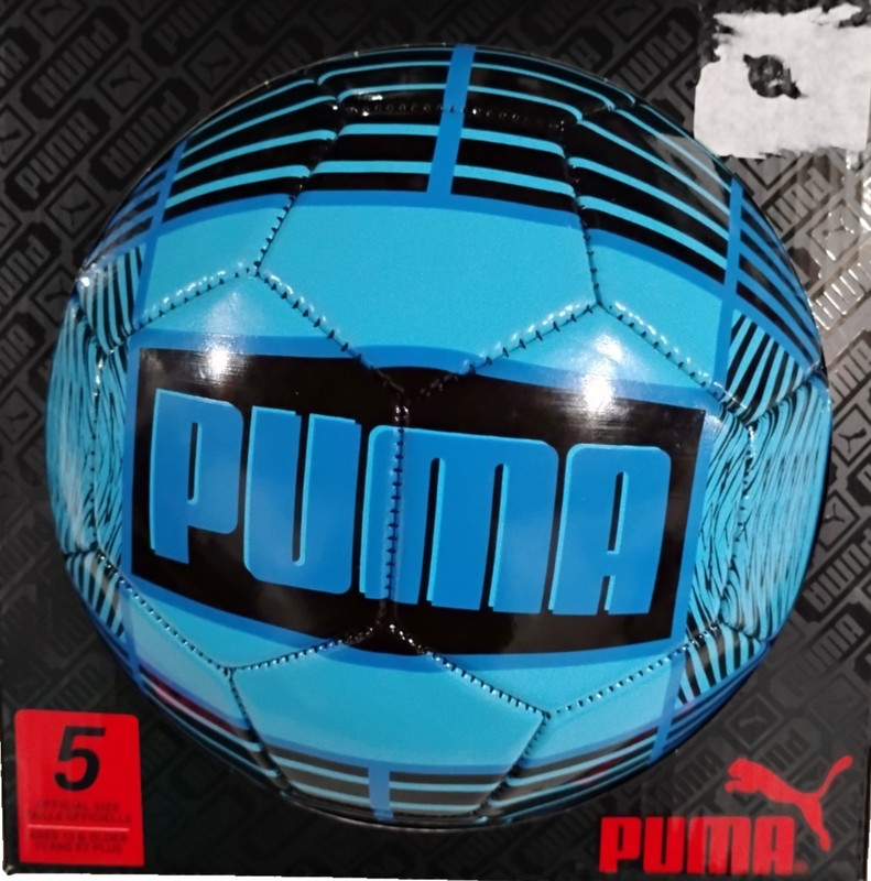 Puma Soccer Ball Size 5 Official Blue & Black Machine Stitched New