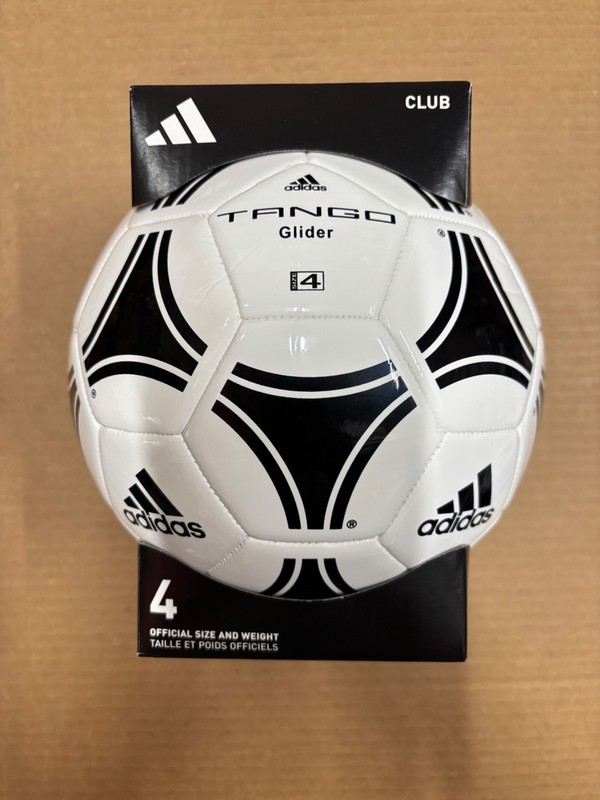 SOCCER BALL-ADIDAS-SIZE 4-TANGO-GLIDER-WHITE & BLACK IN COLOR-NEW-IN THE BOX-