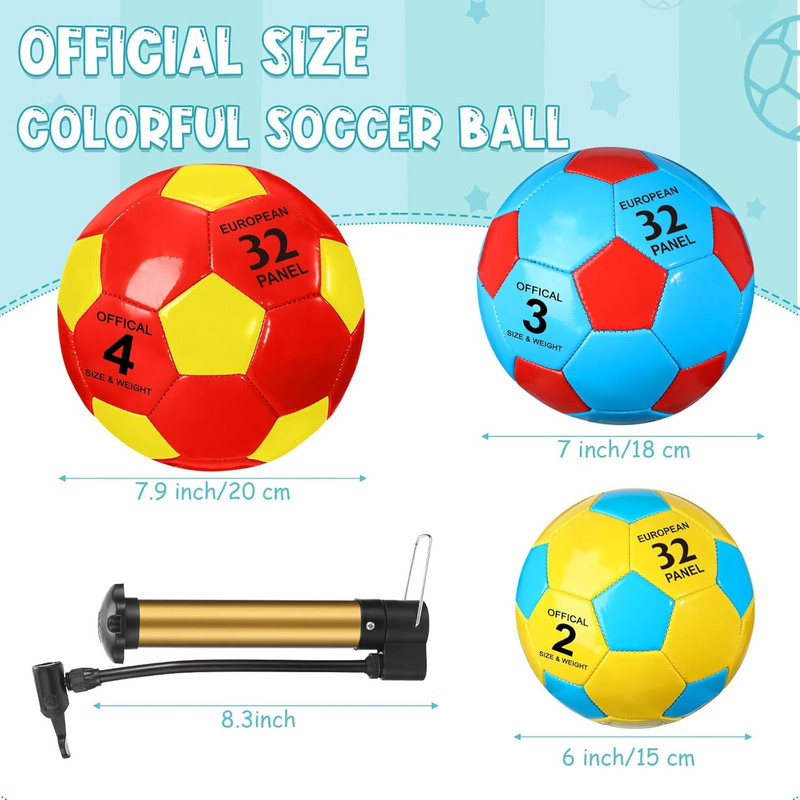 6 Pack Soccer Balls Bulk with Pump, Colorful Practice Soccer Balls for Kids & Yo gallery