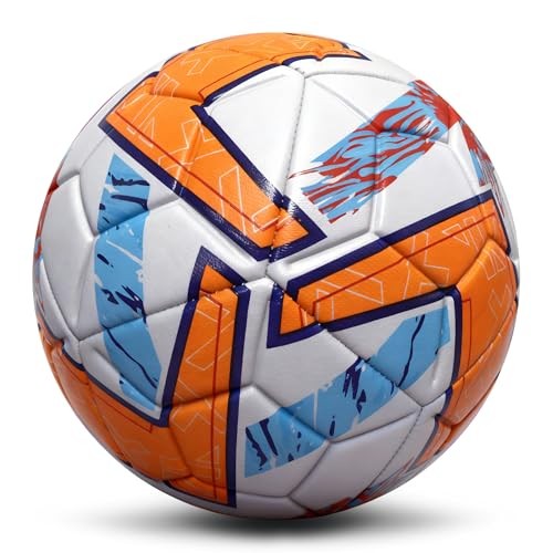 Soccer Balls Official Match Weight Long-Lasting Construction, Size 5 Orange gallery