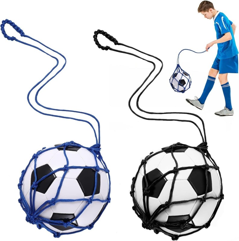 TOBWOLF 2PCS Football Kick Trainer Soccer Ball Youth (Size 3, 4, 5), Black
