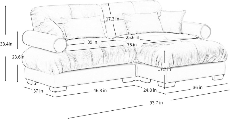 Olive Green Modular Sectional Sofa with Movable Ottoman and Pillows gallery