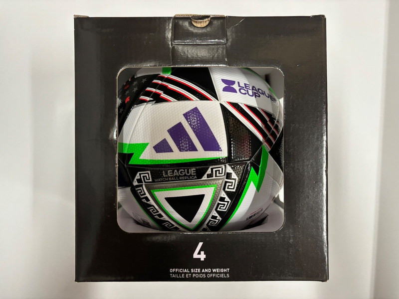 SOCCER BALL-ADIDAS-SIZE 4-LEAGUES CUP-MATCH BALL REPLICA LEAGUE-IN THE BOX-NEW-