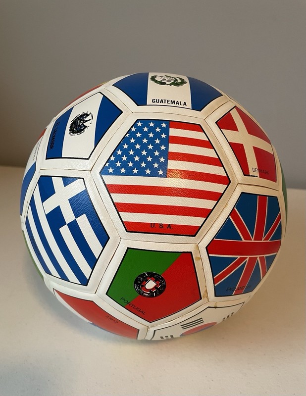 Full Size World International Soccer Ball In Plastic Case