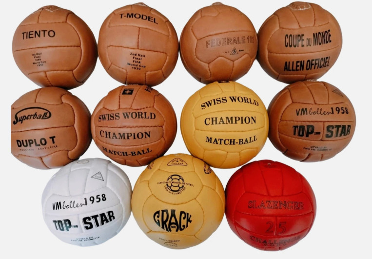 mini set 11 pcs historical FIFA world cup 1930 to 1966 in leather size 1