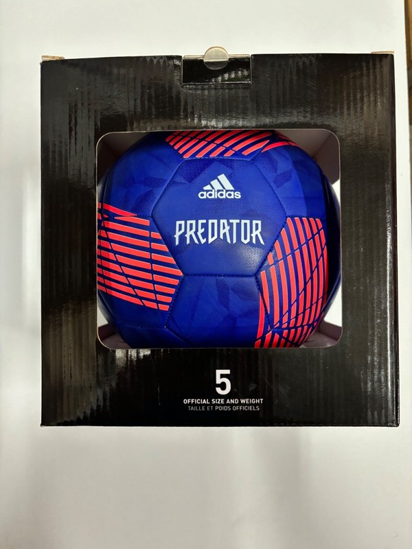 SOCCER BALL-ADIDAS-SIZE 5-PREDATOR-REPLICA-BLUE & ORANGE IN COLOR-NEW-IN THE BOX
