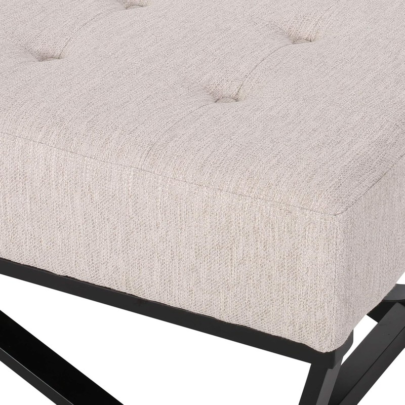 Ball & Cast Modern Tufted Upholstered Entryway Bench Ottoman, 47.5" Padded Bed gallery