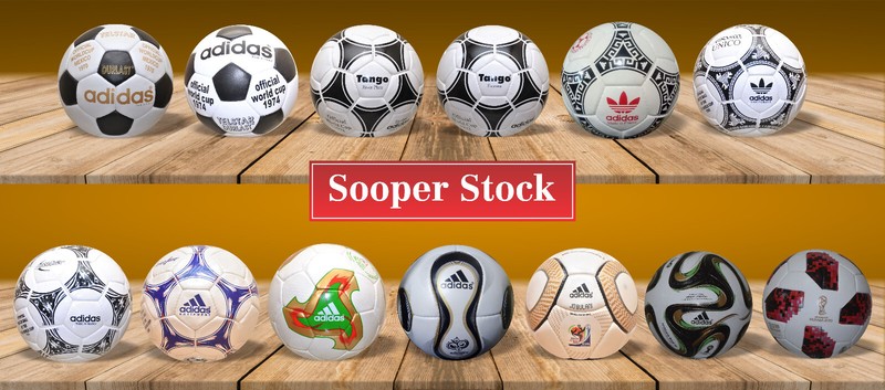 WORLD CUP FROM 1970 TO 2018 SOCCER FOOTBALL BY ADIDAS-HAND MADE SIZE 5.